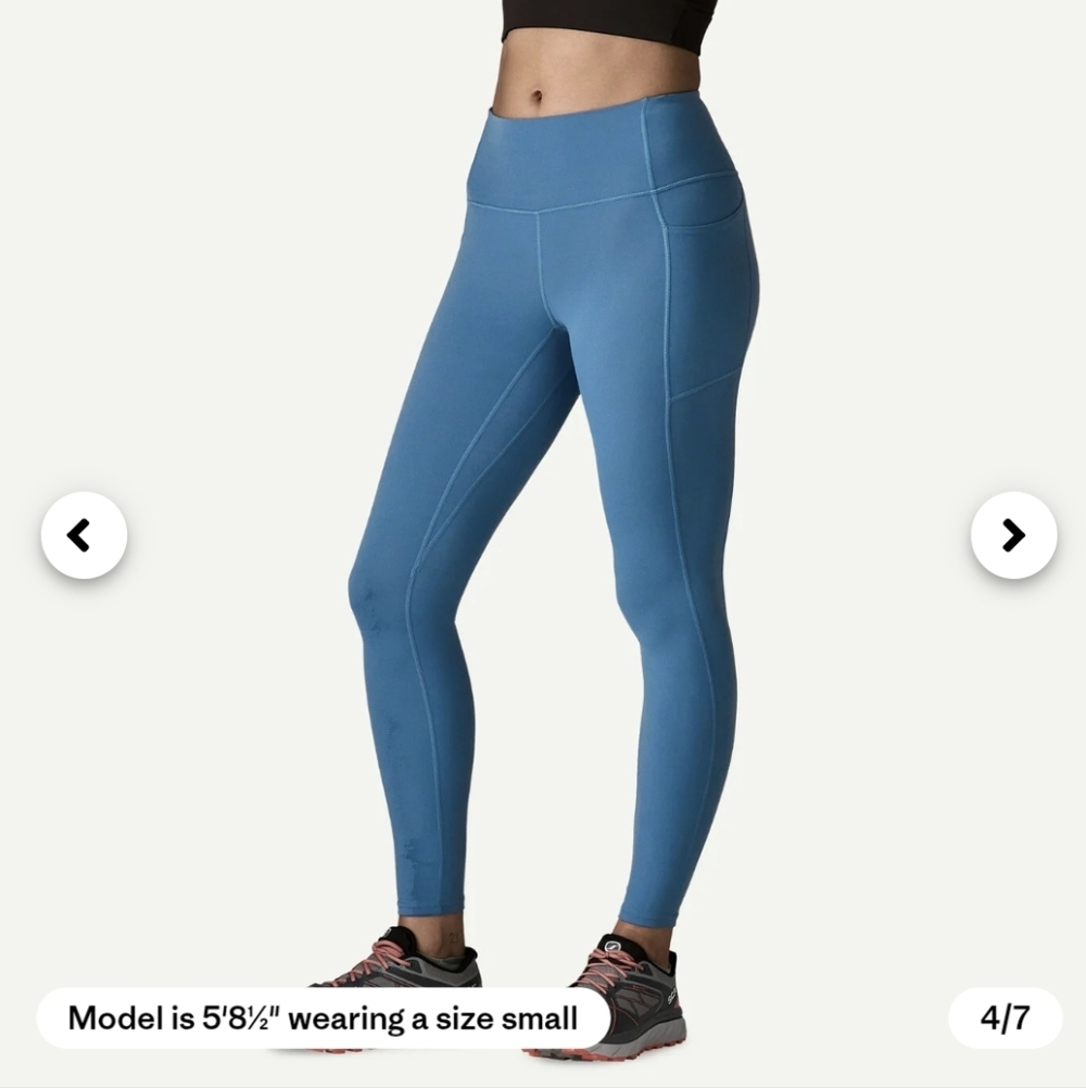 NWOT Patagonia Maipo 7/8 Bright Blue Leggings w Side Pockets Sz Small - Picture 5 of 9